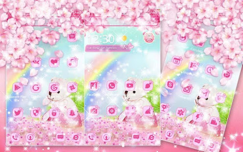 粉色花叢小熊主題 可愛公主泰迪熊壁紙(圖8)-速報App