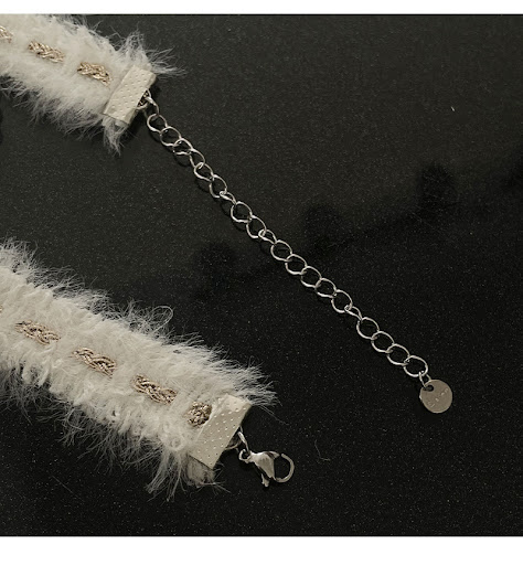 Title 2, Christmas Tree White Stars Plush Necklace, a so...