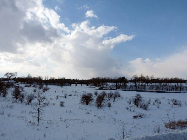 winter scene at Chase Mills