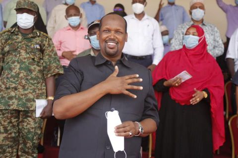 Mandera Governor Ali Roba at a function in Mandera town on Monday.