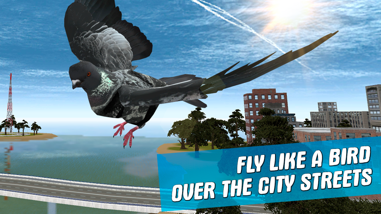 Android application City Bird Pigeon Simulator 3D screenshort