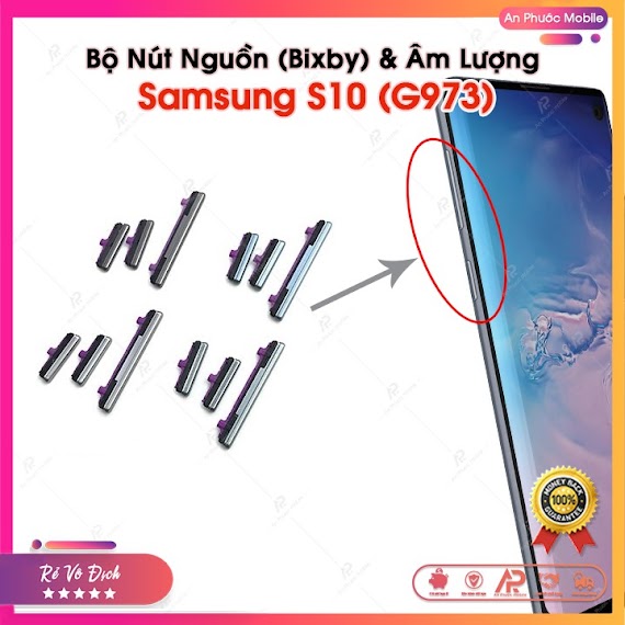 Nút Bấm Samsung S10 / S10 Plus - Phím Nguồn (Bixby) - Phím Âm Lượng Samsung Galaxy S10 (G973) Zin Bóc Máy