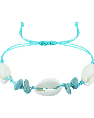 Pulseira de conchas tecida à mão es - 2