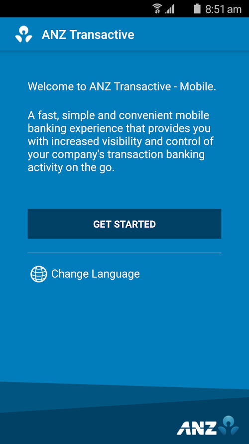 Android application ANZ Transactive screenshort