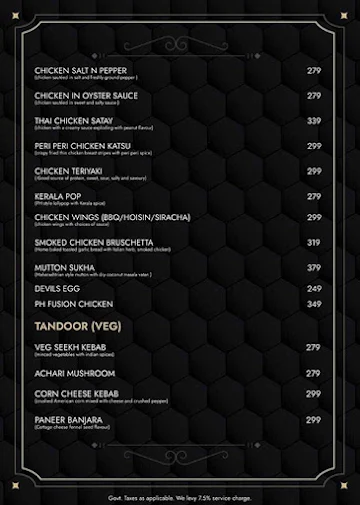 Pune High Lounge & Rooftop Bar menu 