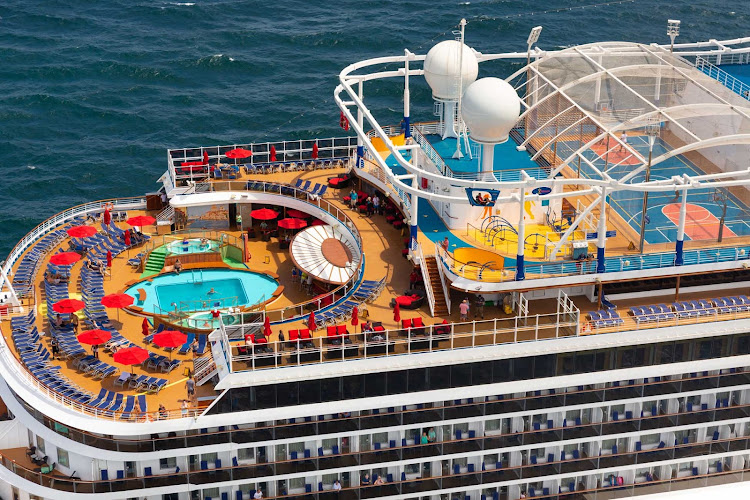      The action-packed top deck of Carnival Horizon. 