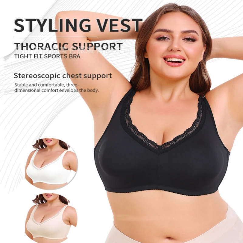 Full Cup Plus Size Underwear Breast Holding Thin Bra, designed for comfort and support, provides a smooth, confident fit
