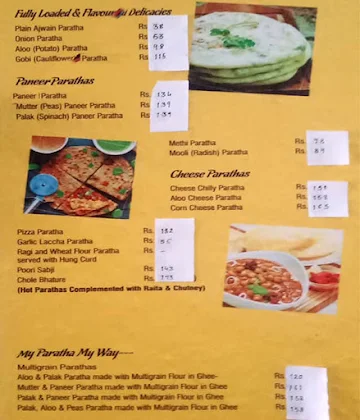 Parathas & More menu 