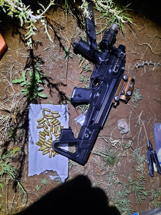 Some of the weapons recovered at the scene.