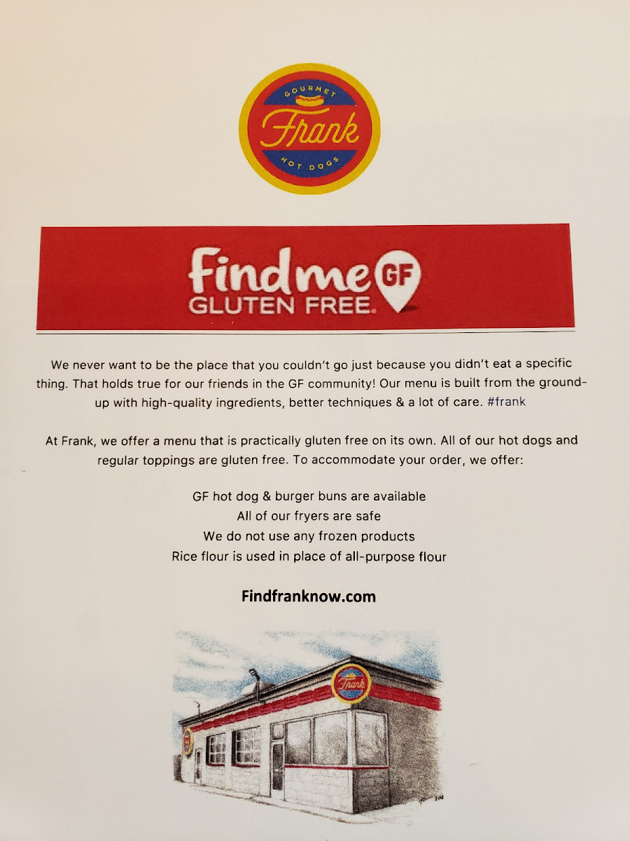 Gluten-Free at Frank Gourmet Hot Dogs