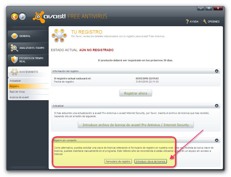 codigo de activacion para avast free antivirus