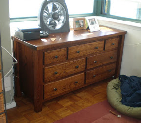 59 x 30 Ashton Bedroom Dresser, Autumn Oak, Custom Hardware