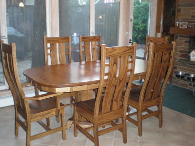 60 x 42 Turin Table with Oval Tabletop, Seneca Chairs, in Rustic Oak