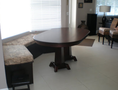 70 x 42 Turin Table with Oval Tabletop, Custom Base in Mocha Walnut