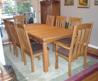 70 x 42 Shaker Dining Table and Seville Chairs in Oil & Wax Cherry
