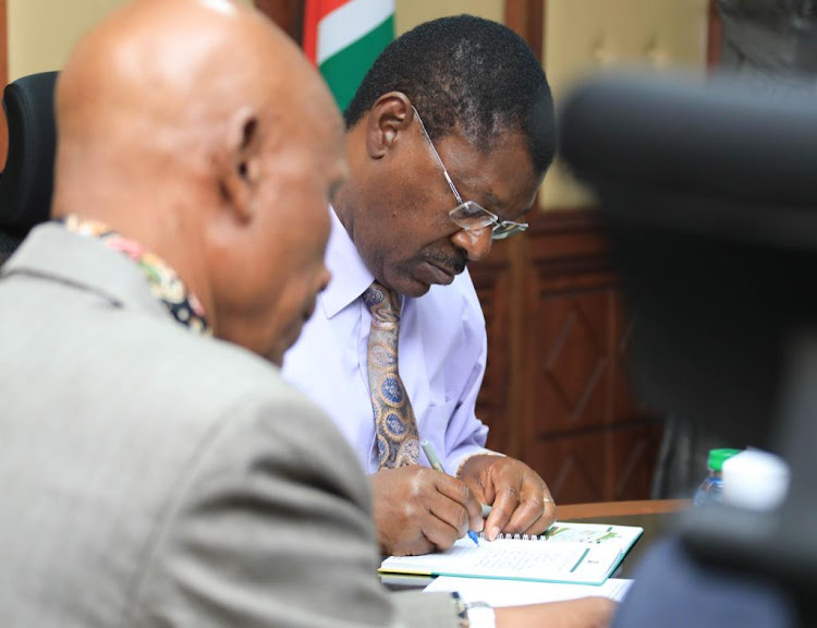 National Assembly Speaker Moses Wetang'ula when he met officials from the Political Party’s Liaison Committee (PPLC) on Novermber 17, 2022