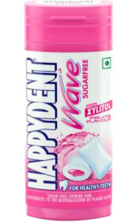 Happydent Wave With Xylitol Fruit Flavour Bubble Gum - 30.6 gm