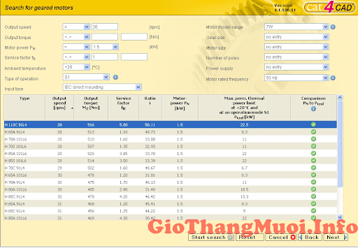cad4cat5 Phần Mềm Tính Chọn Động Cơ Hộp Số Cat4CAD