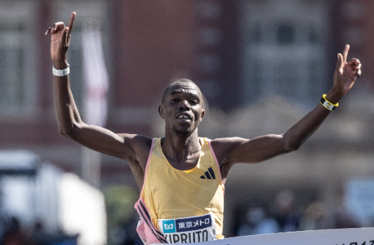 Benson Kipruto of Kenya wins first place in the men’s marathon during the Tokyo Marathon 2024 in Tokyo on March 3 2024. Picture: YUICHI YAMAZAKI/POOL via REUTERS