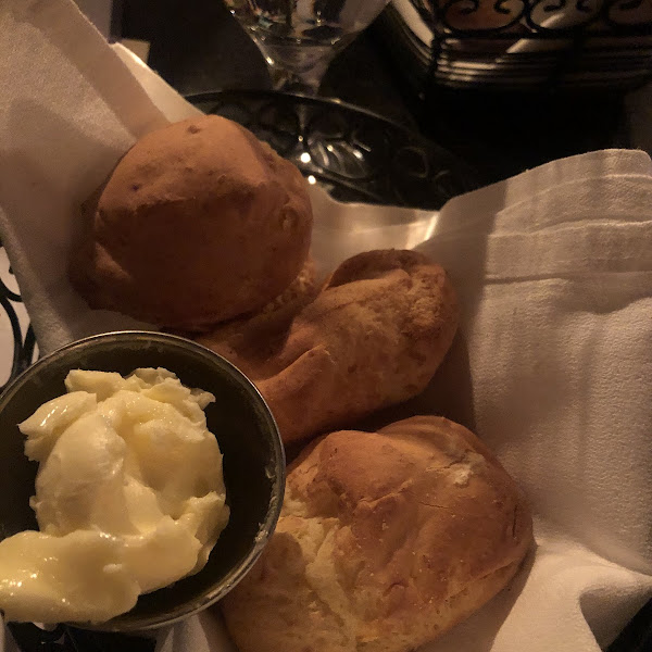 Gluten free warm rolls and butter. Tasted so fresh and right out of the oven