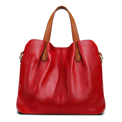 Title 4, Womens Simple Casual Soft Leather Tote Bag