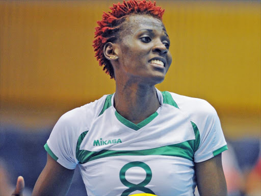 Triza Atuka of Kenya celebrates during the 2015 FIVB Women World Cup in Japan /COURTESY