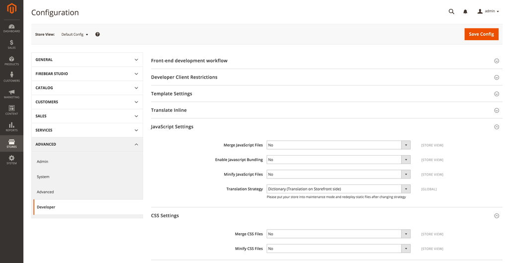 Magento 2 CSS and JS minification