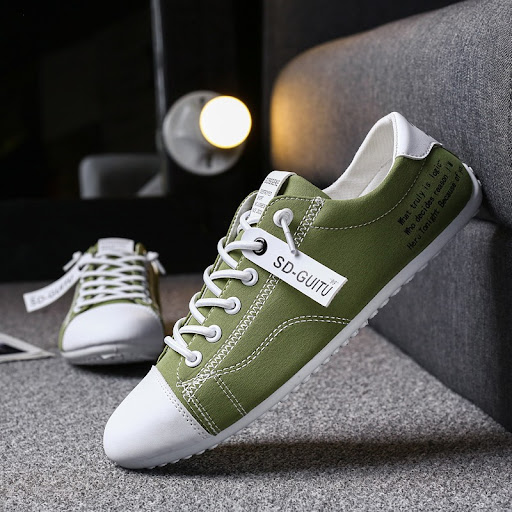 Title 3, New Mens Canvas Shoes One Step Breathable Peas...