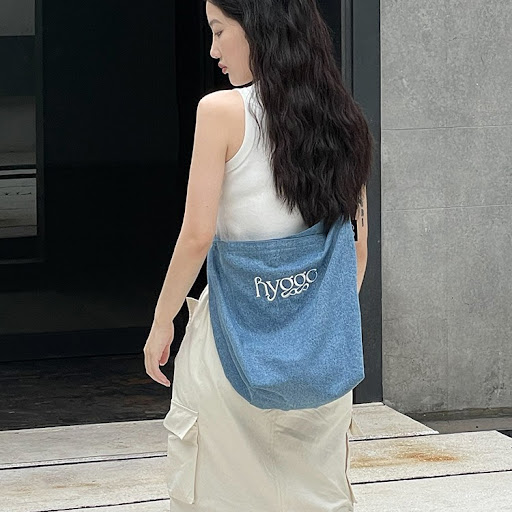 Title 7, Minimalist Denim Canvas Bag for Women. Spacious...
