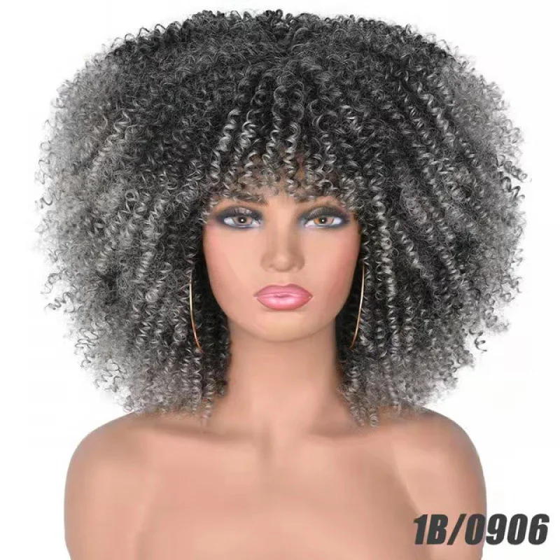Parrucca Afro per Capelli Ricci Africani Piccoli, Aspetto Naturale, Leggera e Comoda, Facile da Indossare, per un look moderno ed elegante