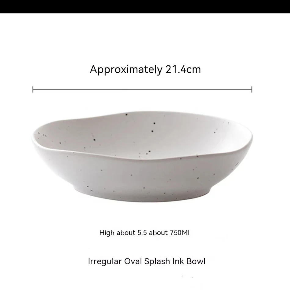 Korean Style Splash Ink Irregular Shaped Ceramic Bowl perfect for adding artistic flair to your table and serving delici