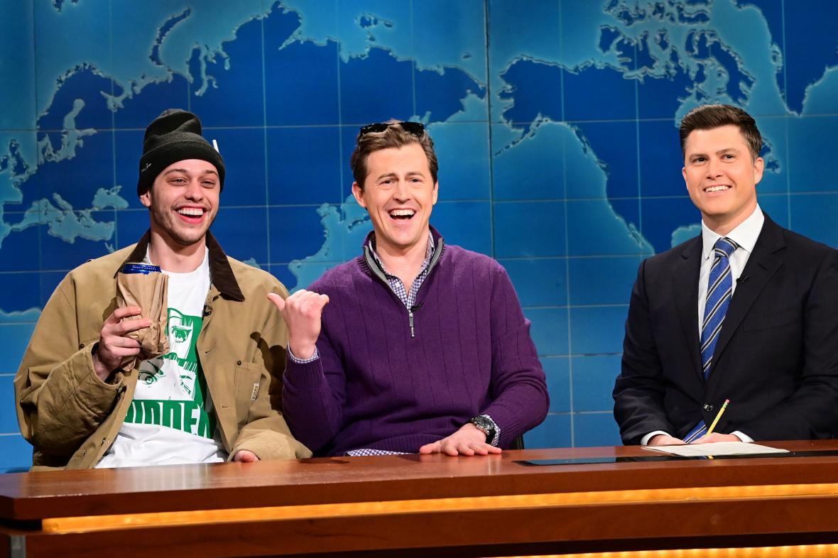 Davidson, left, joined the cast of Saturday Night Live at the age of 20