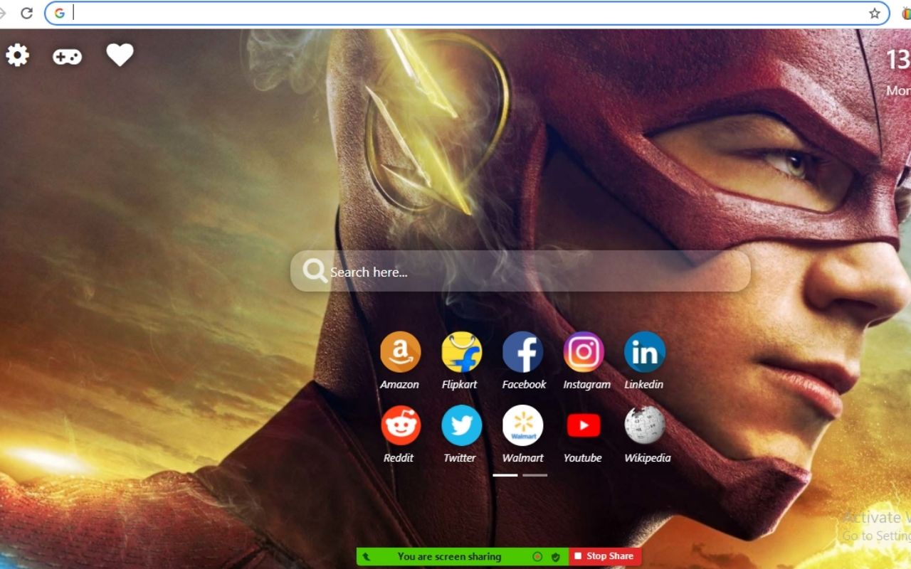 Flash Wallpaper New Tab Theme [Install Now] Preview image 0