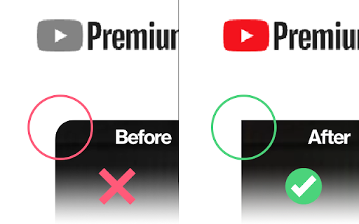 Remove youtube video radius / rounded border