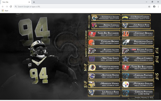 New Orleans Saints New Tab