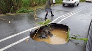 A sinkhole caused by heavy rains in KZN has resulted in a road closure inland of Shaka's Rock on the north coast.