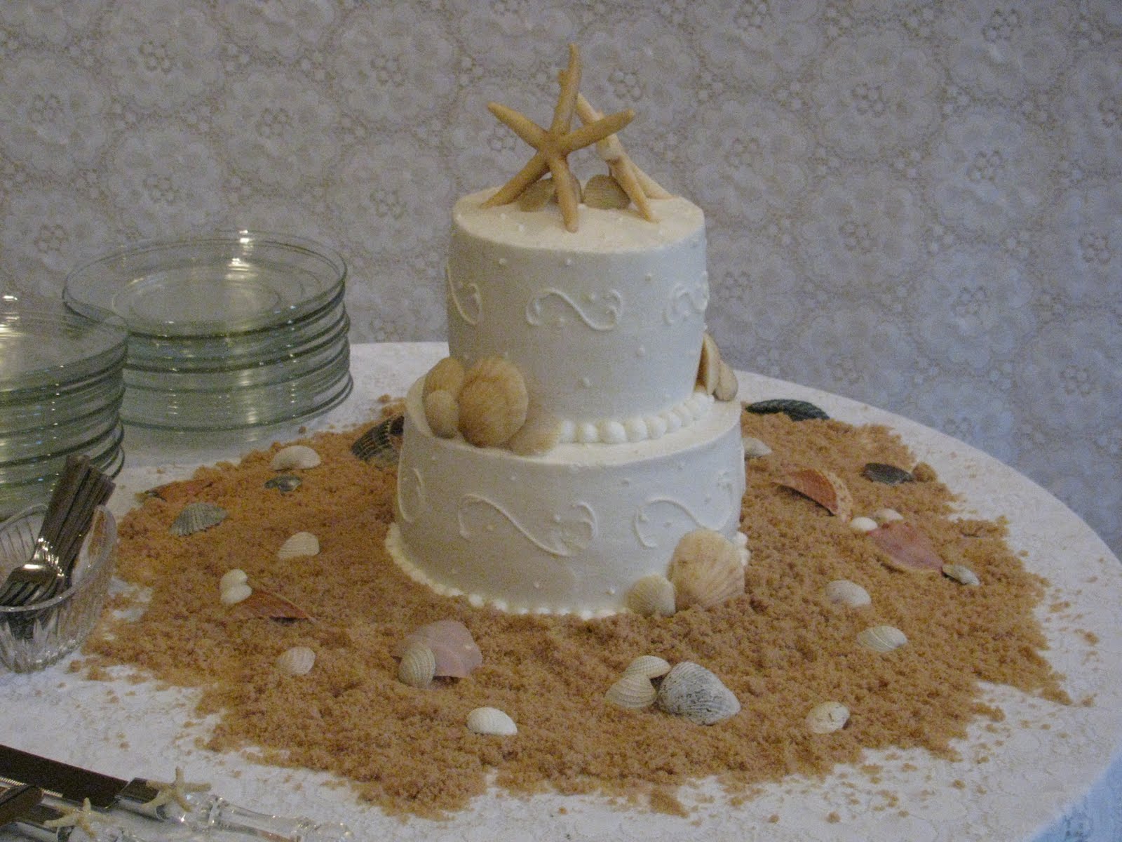 beach themed wedding cakes