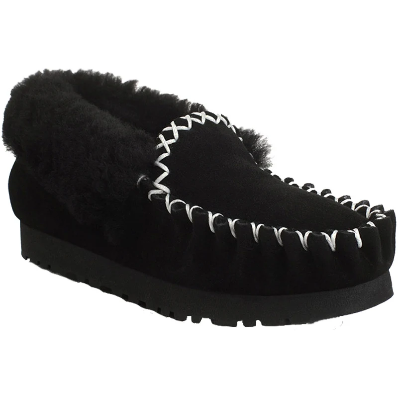 Herfst- en winter fleece gevoerde loafers voor dames, platte schoenen voor buiten. Warme, comfortabele dames flats voor koude dagen