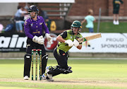 Jordan Hermann of the Warriors during the CSA T20 Challenge  match against the Dolphins at St George's Park in Gqeberha.