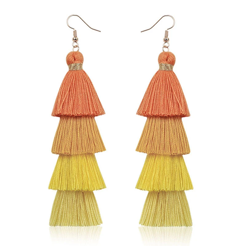 Boucles d'oreilles à pompons multicouches pour femmes, élégantes et accrocheuses. Ajoutez du mouvement et du style à votre look quotidien ou de soirée.