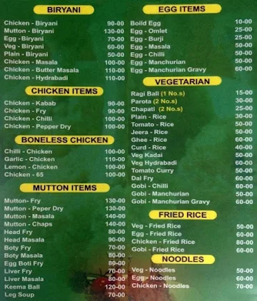 Gowdaaa Mane Oota menu 