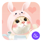 Cute Pink Kitten-APUS Launcher free fashion theme 71.0.1001 Icon