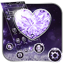 Herunterladen Purple Diamond Heart Love Theme Installieren Sie Neueste APK Downloader