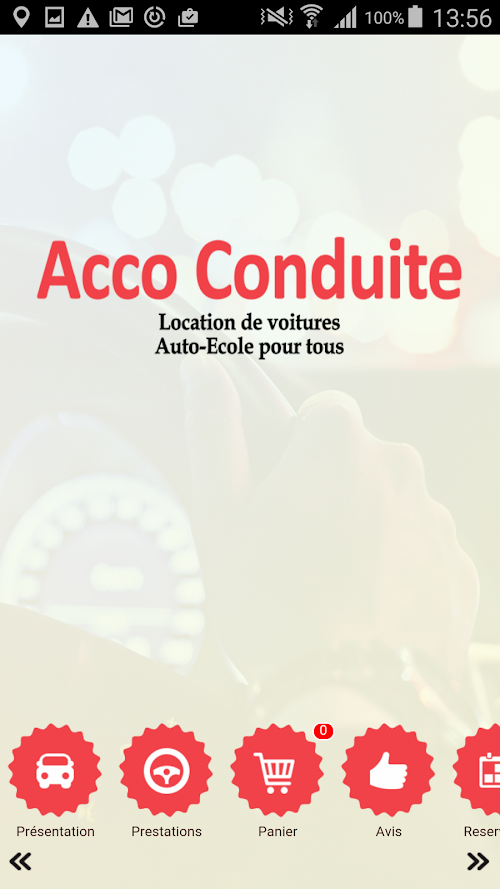 Android application AccoConduite screenshort