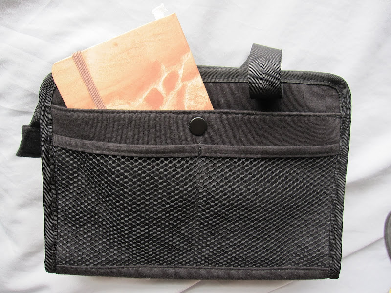 MUJI SMALL BLACK CANVAS COTTON COSMETIC STATIONARY TRAVEL BAG CARRY