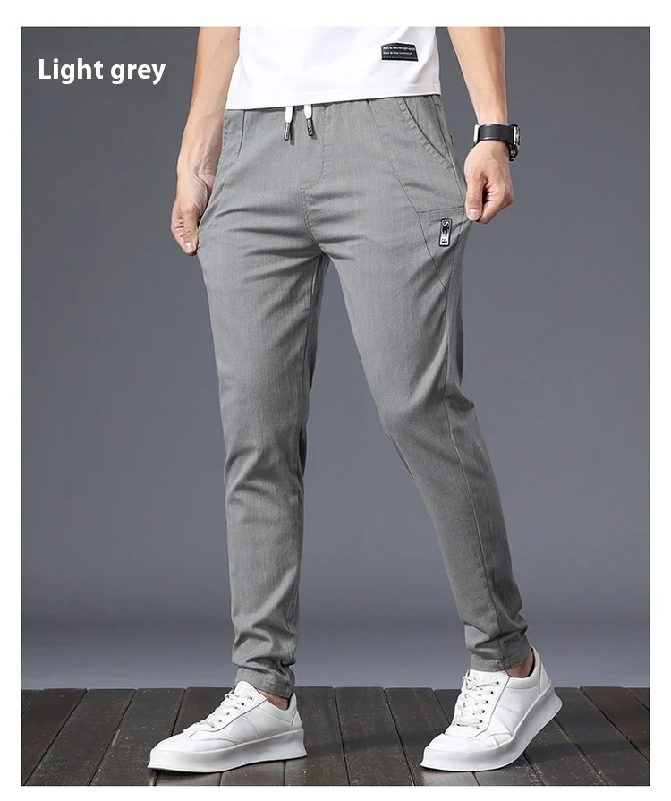 Title 17, Pantaloni Casual Uomo Sottili e Freschi Versati...