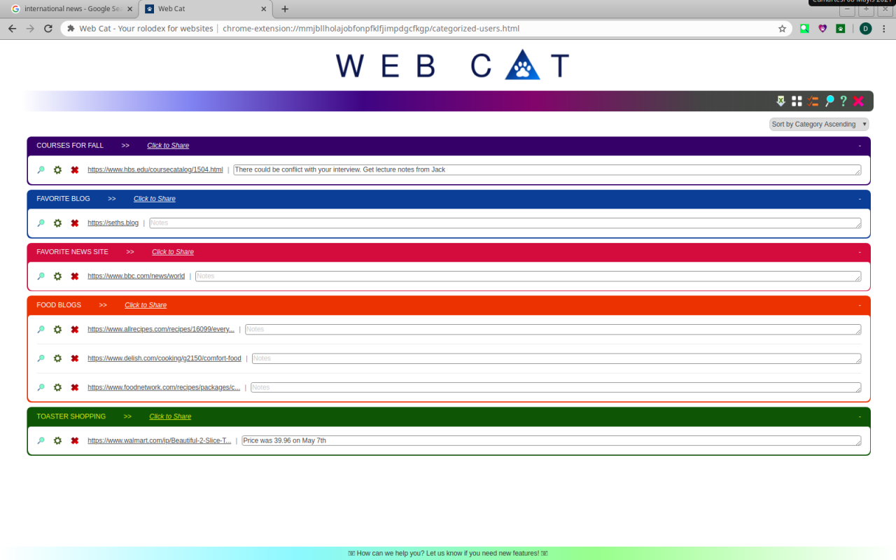 Web Cat - Your rolodex for websites Preview image 2