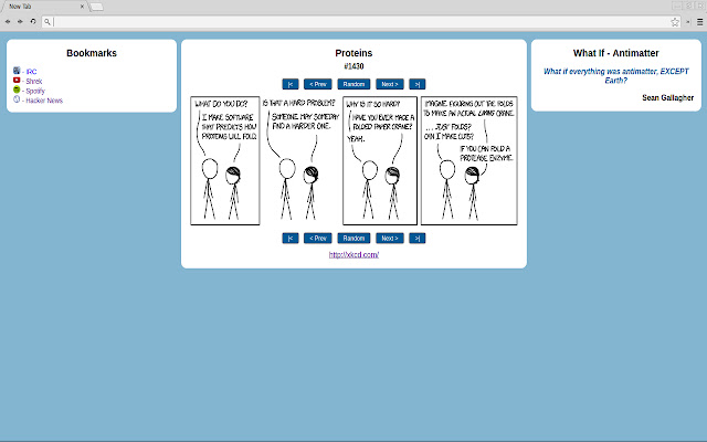 xkcd - New Tab Page chrome extension