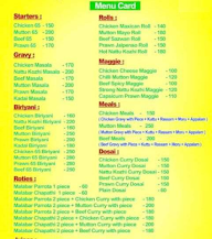 Bismillah Tiffin World menu 1