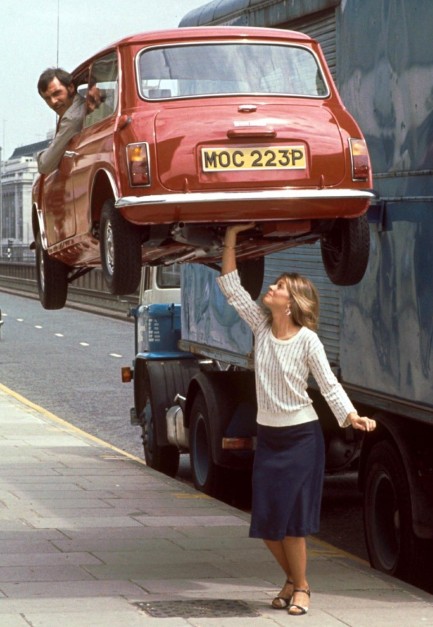 The Bionic Woman vs. a Mini: